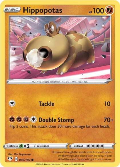 Hippopotas, SWSH03: Darkness Ablaze 093/189