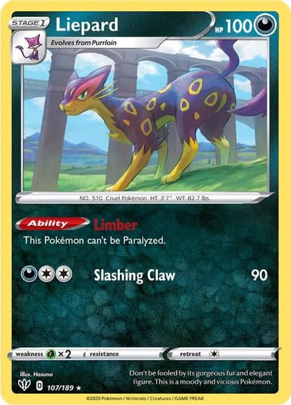 Liepard, SWSH03: Darkness Ablaze 107/189