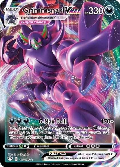 Grimmsnarl VMAX, SWSH03: Darkness Ablaze 115/189