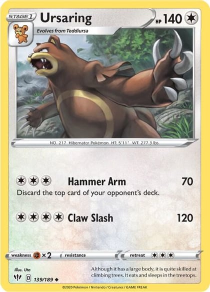 Ursaring, SWSH03: Darkness Ablaze 139/189