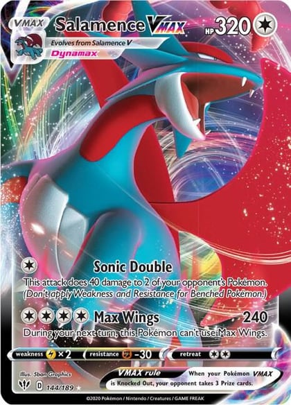Salamence VMAX, SWSH03: Darkness Ablaze 144/189