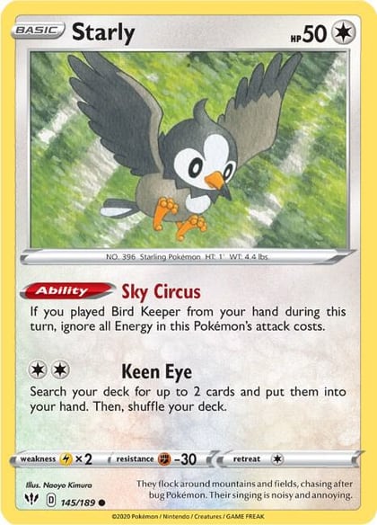 Starly, SWSH03: Darkness Ablaze 145/189