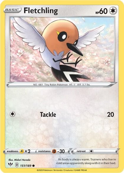 Fletchling, SWSH03: Darkness Ablaze 151/189