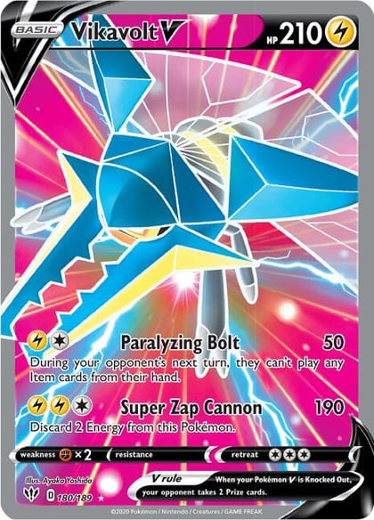 Vikavolt V (Full Art), SWSH03: Darkness Ablaze 180/189