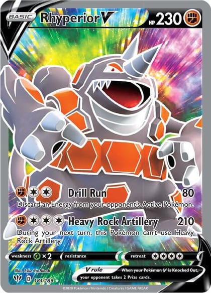 Rhyperior V (Full Art), SWSH03: Darkness Ablaze 181/189