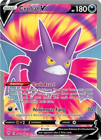 Crobat V (Full Art), SWSH03: Darkness Ablaze 182/189