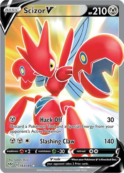 Scizor V (Full Art), SWSH03: Darkness Ablaze 183/189