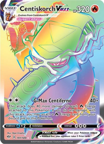 Centiskorch VMAX (Secret), SWSH03: Darkness Ablaze 191/189