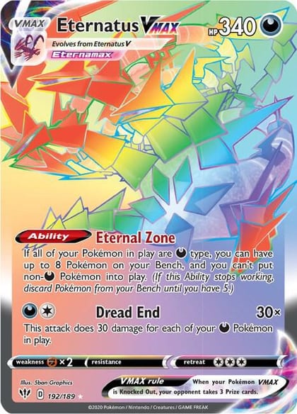 Eternatus VMAX (Secret), SWSH03: Darkness Ablaze 192/189