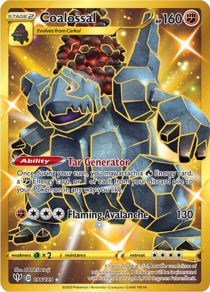 Coalossal (Secret), SWSH03: Darkness Ablaze 198/189