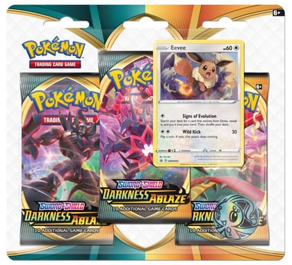 Darkness Ablaze 3 Pack Blister [Eevee], SWSH03: Darkness Ablaze P216857
