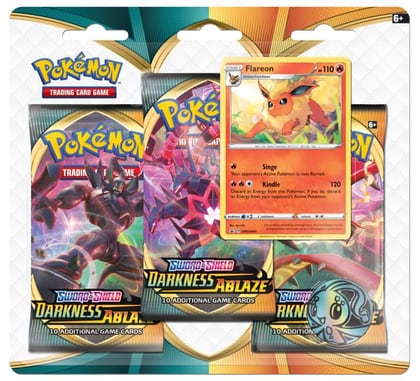 Darkness Ablaze 3 Pack Blister [Flareon], SWSH03: Darkness Ablaze P216858