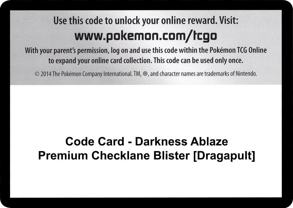 Code Card - Darkness Ablaze Premium Checklane Blister [Dragapult], SWSH03: Darkness Ablaze P251518