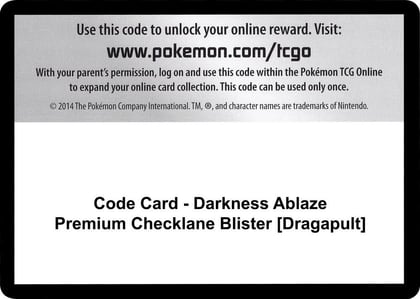 Code Card - Darkness Ablaze Premium Checklane Blister [Dragapult], SWSH03: Darkness Ablaze P251518