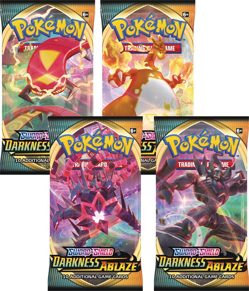 Darkness Ablaze Booster Pack Art Bundle [Set of 4], SWSH03: Darkness Ablaze P265317