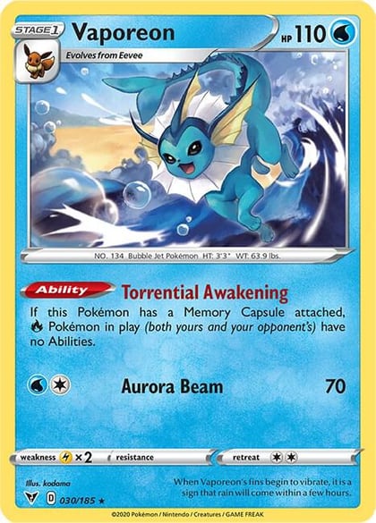 Vaporeon, SWSH04: Vivid Voltage 030/185