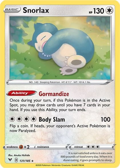 Snorlax, SWSH04: Vivid Voltage 131/185