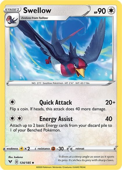 Swellow, SWSH04: Vivid Voltage 134/185