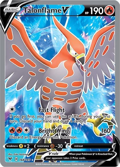 Talonflame V (Full Art), SWSH04: Vivid Voltage 168/185