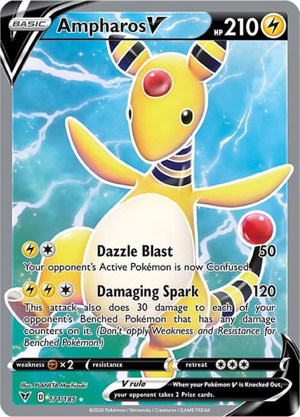 Ampharos V (Full Art), SWSH04: Vivid Voltage 171/185