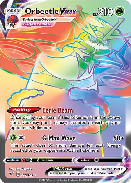 Orbeetle VMAX (Secret), SWSH04: Vivid Voltage 186/185