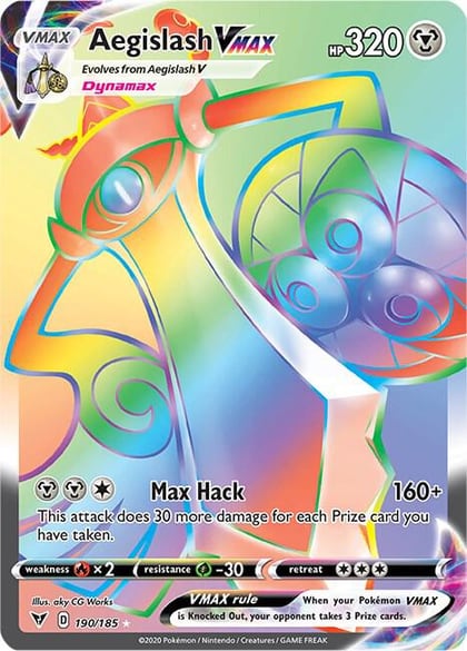 Aegislash VMAX (Secret), SWSH04: Vivid Voltage 190/185