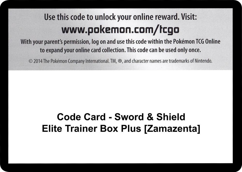 Code Card - Sword & Shield Elite Trainer Box Plus [Zamazenta], SWSH04: Vivid Voltage P251564