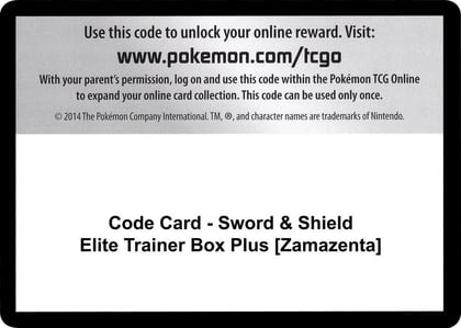 Code Card - Sword & Shield Elite Trainer Box Plus [Zamazenta], SWSH04: Vivid Voltage P251564