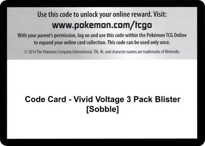 Code Card - Vivid Voltage 3 Pack Blister [Sobble], SWSH04: Vivid Voltage P251571