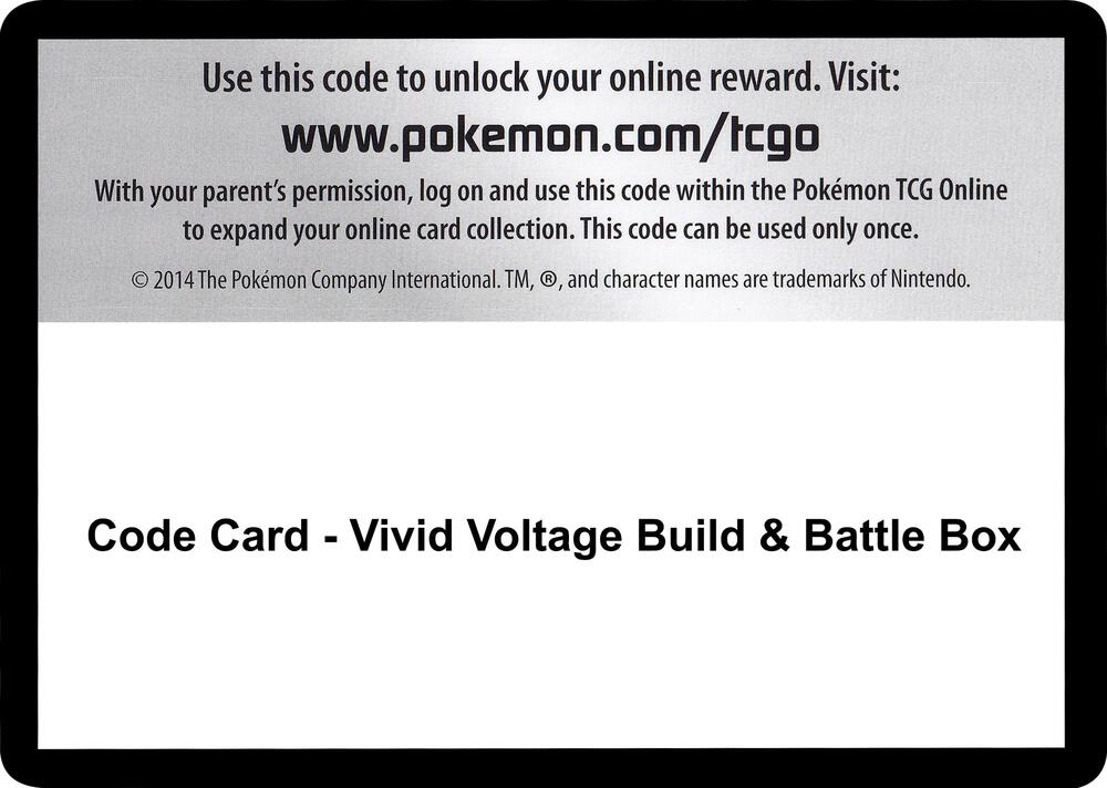 Code Card - Vivid Voltage Build & Battle Box, SWSH04: Vivid Voltage P251576