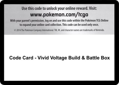 Code Card - Vivid Voltage Build & Battle Box, SWSH04: Vivid Voltage P251576