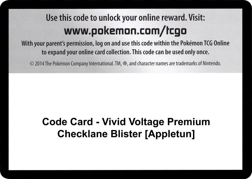 Code Card - Vivid Voltage Premium Checklane Blister [Appletun], SWSH04: Vivid Voltage P251577