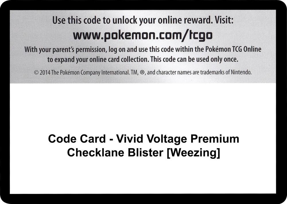Code Card - Vivid Voltage Premium Checklane Blister [Weezing], SWSH04: Vivid Voltage P251578