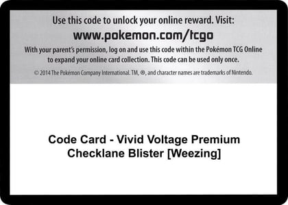 Code Card - Vivid Voltage Premium Checklane Blister [Weezing], SWSH04: Vivid Voltage P251578