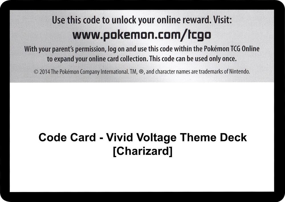 Code Card - Vivid Voltage Theme Deck [Charizard], SWSH04: Vivid Voltage P251581