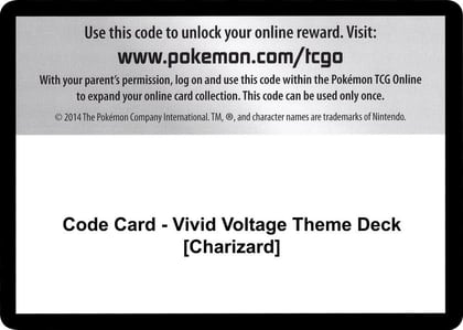 Code Card - Vivid Voltage Theme Deck [Charizard], SWSH04: Vivid Voltage P251581