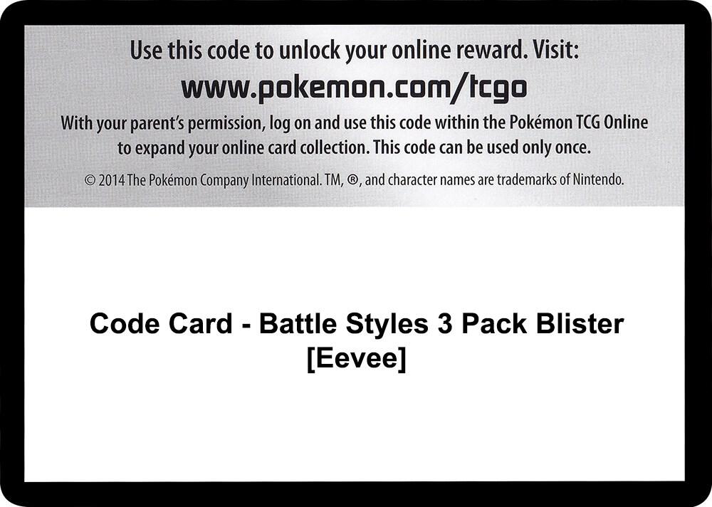 Code Card - Battle Styles 3 Pack Blister [Eevee], SWSH05: Battle Styles P251477