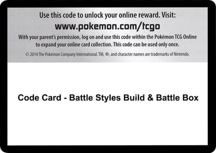 Code Card - Battle Styles Build & Battle Box, SWSH05: Battle Styles P251483
