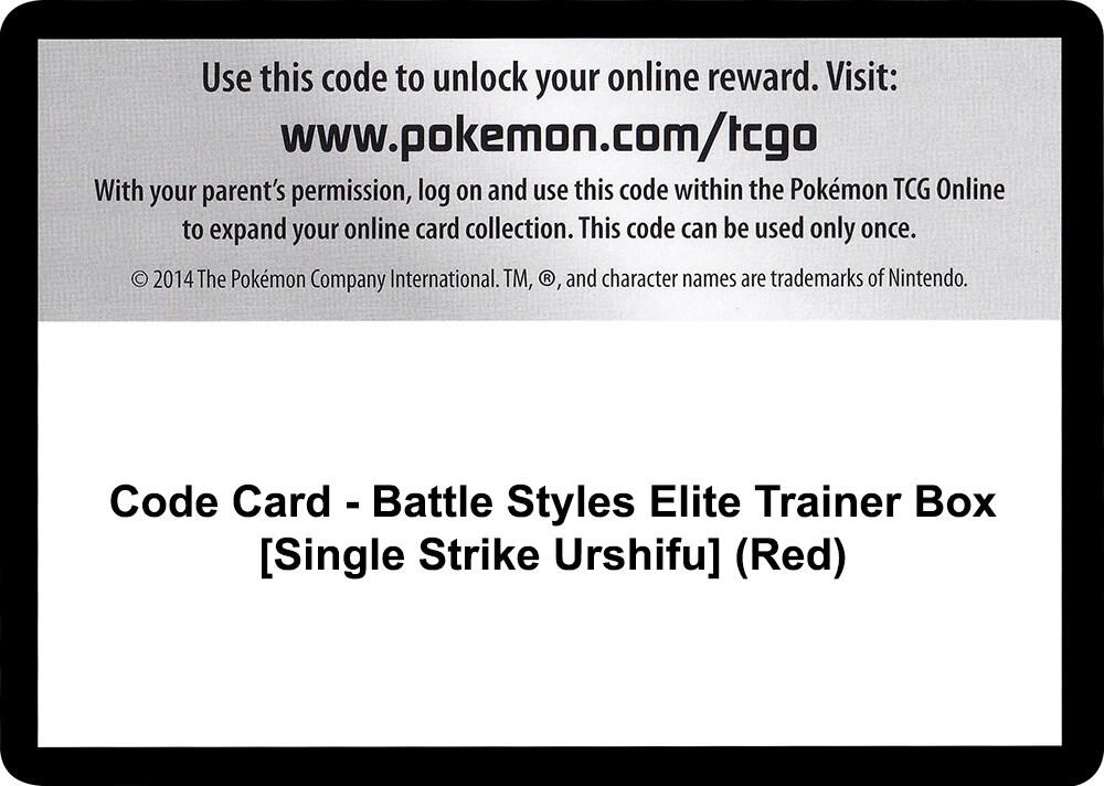 Code Card - Battle Styles Elite Trainer Box [Single Strike Urshifu] (Red), SWSH05: Battle Styles P251486