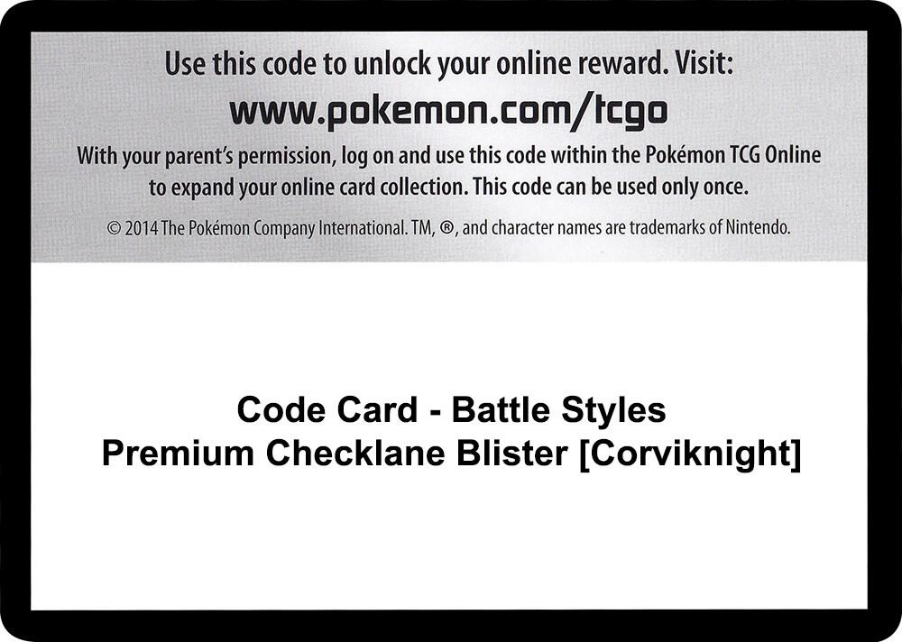 Code Card - Battle Styles Premium Checklane Blister [Corviknight], SWSH05: Battle Styles P251491
