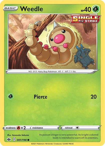 Weedle, SWSH06: Chilling Reign 001/198