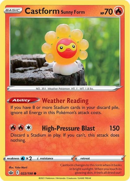 Castform Sunny Form, SWSH06: Chilling Reign 022/198