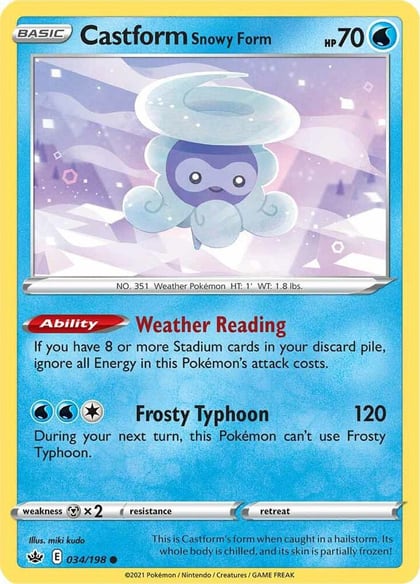 Castform Snowy Form, SWSH06: Chilling Reign 034/198