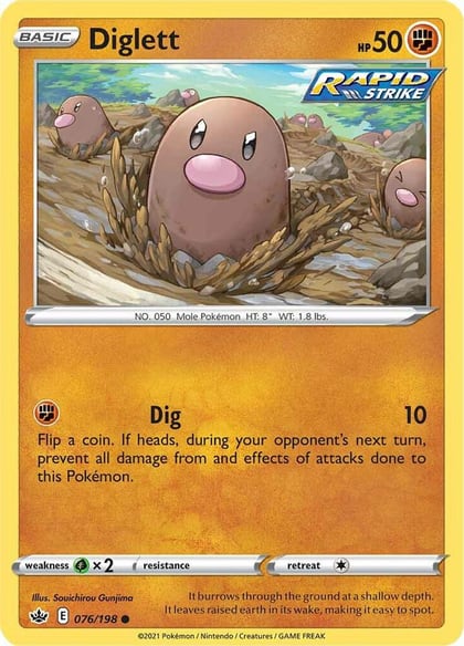 Diglett, SWSH06: Chilling Reign 076/198