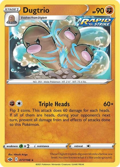 Dugtrio, SWSH06: Chilling Reign 077/198
