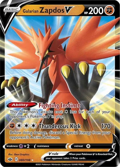Galarian Zapdos V, SWSH06: Chilling Reign 080/198