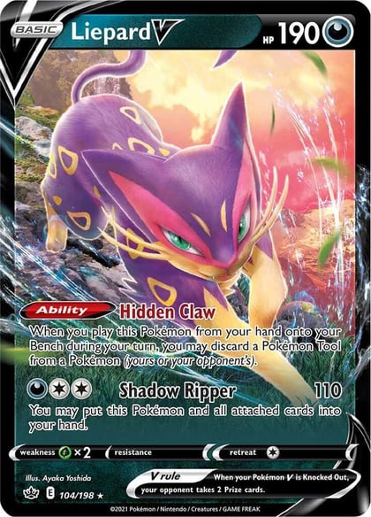 Liepard V, SWSH06: Chilling Reign 104/198