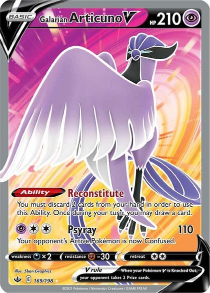 Galarian Articuno V (Full Art), SWSH06: Chilling Reign 169/198