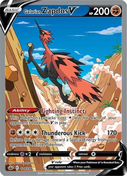 Galarian Zapdos V (Alternate Full Art), SWSH06: Chilling Reign 174/198