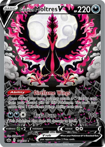 Galarian Moltres V (Alternate Full Art), SWSH06: Chilling Reign 177/198